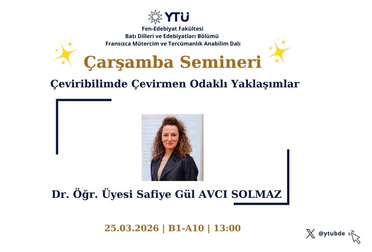 YTÜ Batı Dilleri ve Edebiyatları Bölümü tweet media