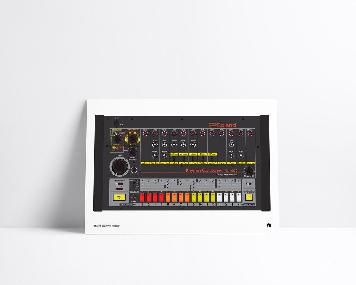 axisophy's tweet photo. The Roland TR-808 didn't just change music. It invented entire genres.

Designed in 1980, discontinued in 1983, still the most recognisable drum sound on earth.

From our Gizmo collection → https://t.co/jGUF6zVFc4 https://t.co/eKJ92WhQtK