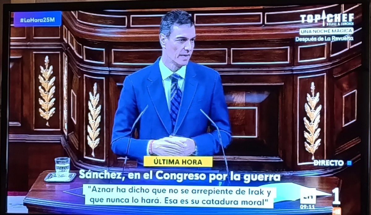 Fantástico como siempre nuestro Presidente Pedro Sánchez dando un repaso a la ultraderecha de PP y VOX.

 Y sobre todo al impresentable que nos llevó a una guerra ilegal con cientos de víctimas, el ridículo y miserable de Ánsar.

#LaHora25M
#Mañaneros25M