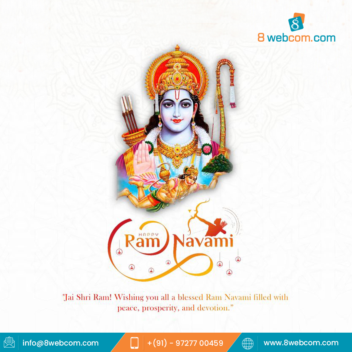 coo8webcom's tweet photo. 🚩 Happy Ram Navami 🚩
May this auspicious day bring positivity, strength, and success to you and your business.
💼 Team 8webcom wishes you happiness &amp; growth!
#RamNavami #HappyRamNavami https://t.co/7k6yZb18xU
