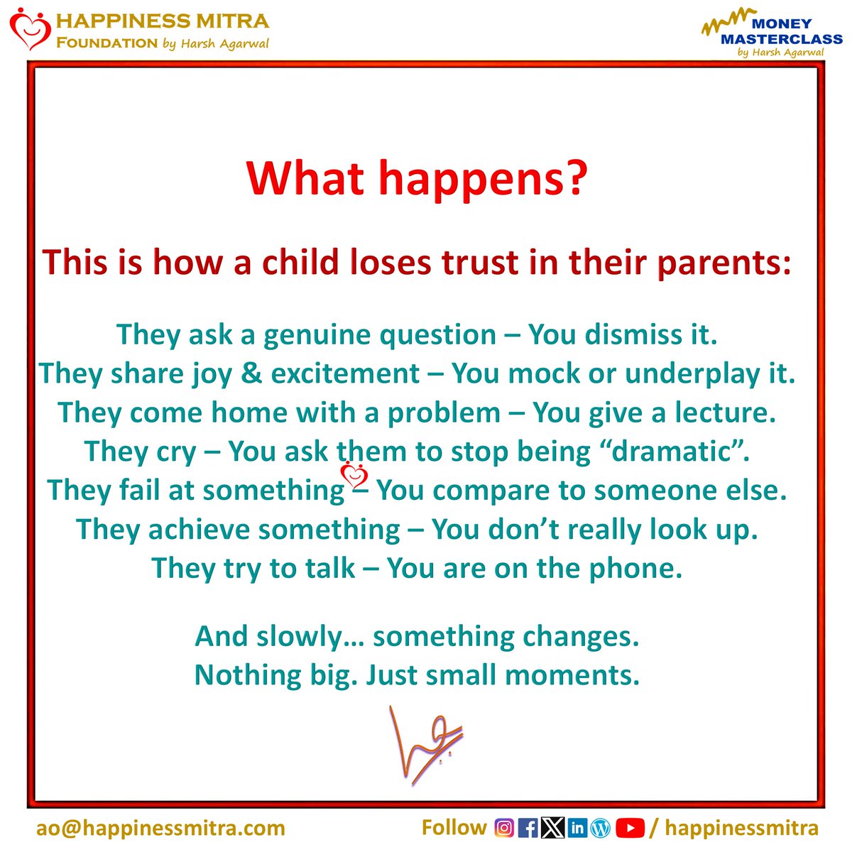 HappinessMitra's tweet photo. #ParentingTips #Happiness #Family #LifeSkills #Relationships #WednesdayWisdom 1/2 https://t.co/vd8OJplxg8