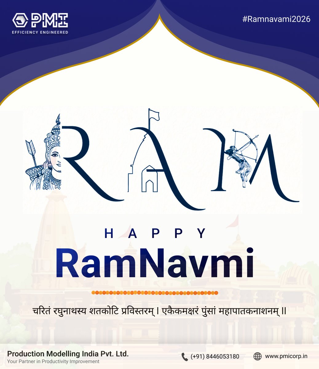 PMIPvtLtd's tweet photo. ✨ Production Modeling India Pvt. Ltd. (PMI) extends warm wishes on the auspicious occasion of Ram Navami. ✨
May this festival inspire strength, integrity, and success in all your endeavors.
#RamNavami #FestiveGreetings #ProfessionalValues #LordRama #JaiShriRam #PMI https://t.co/TD8sB7SpbB