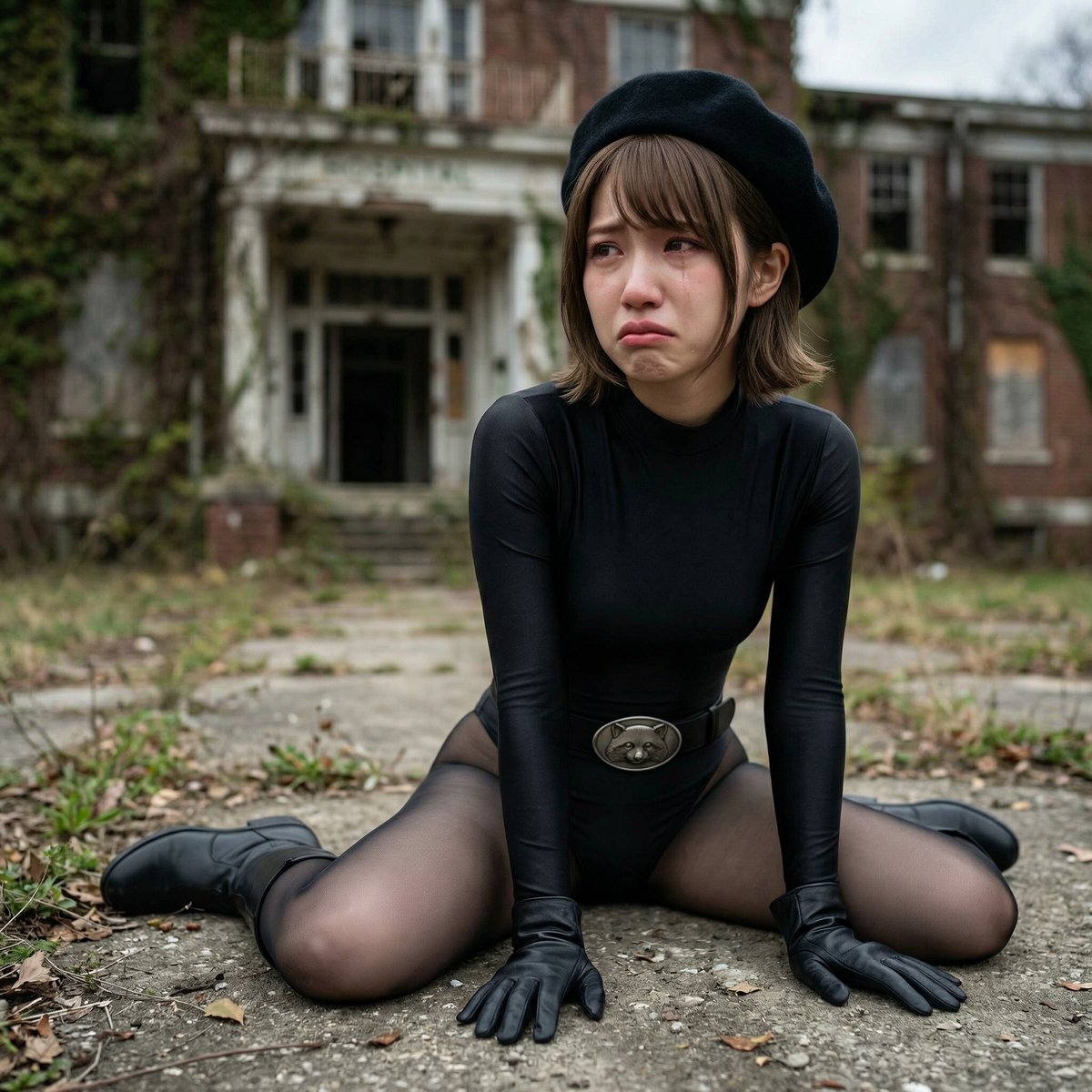 女戦闘員ちゃん扮するゾンビっぽいミイラを見て腰を抜かしてしまった、オバケが苦手な愛ちゃん先輩。

#女戦闘員