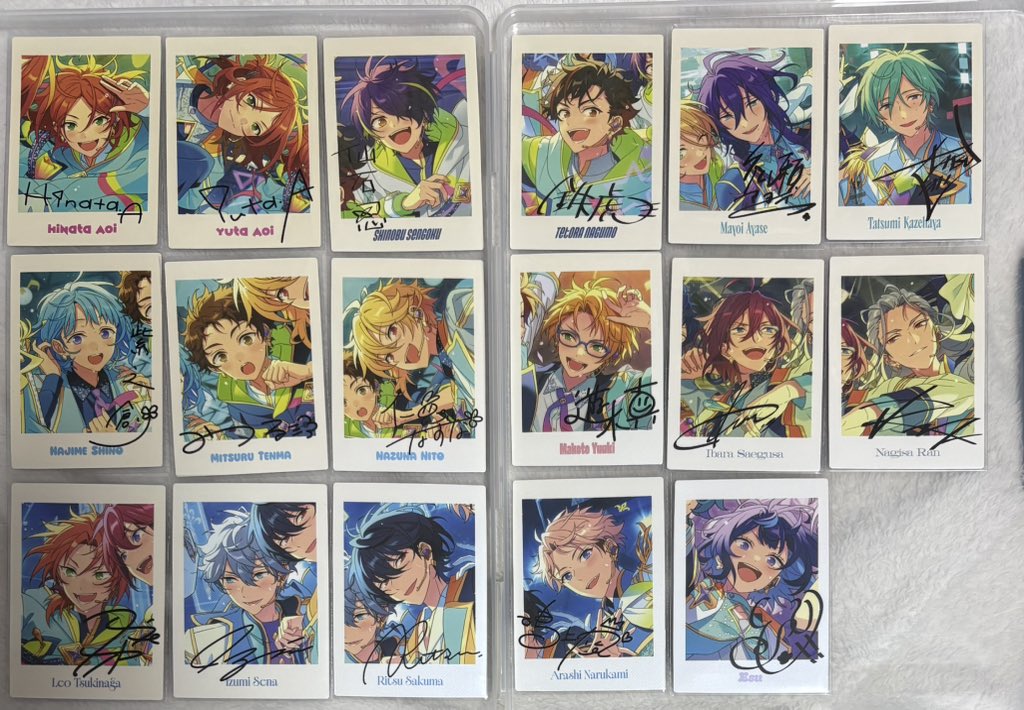 syunsei's tweet photo. 【交換/譲渡】あんスタ ぱしゃっつ 10周年

譲）
★茨 レオ 泉 凛月
〇マヨイ 凪砂
ひなた ゆうた 忍 鉄虎 巽 創 光 なずな 真 嵐 エス

求）ジュン みか 北斗 各1～2 宗1
または120円(無印のみ)

ただいま池袋(サンシャイン)手渡し可 https://t.co/s4xJ68xKlJ
