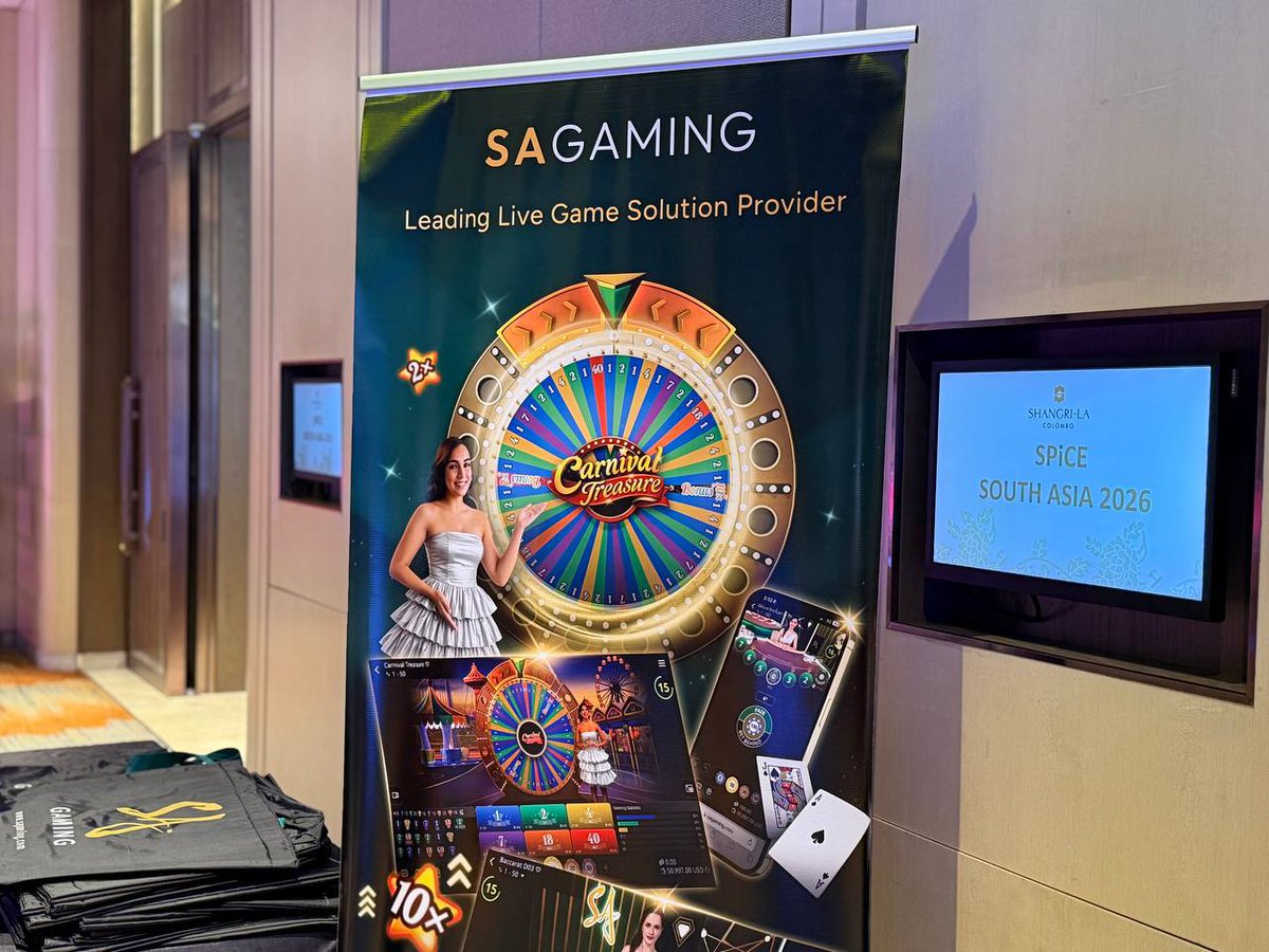 sagamingcom's tweet photo. 🎒 Tote bag giveaway in full swing at #SPiCESouth Asia 2026!

Thank you to all the amazing people who stopped by our #SAGaming booth and grabbed one.🔥See you at the next event!

🚫 18+ | Please Gamble Responsibly | https://t.co/yLxspl3cOc

#ResponsibleGaming #iGaming https://t.co/Adp5EXmZBX