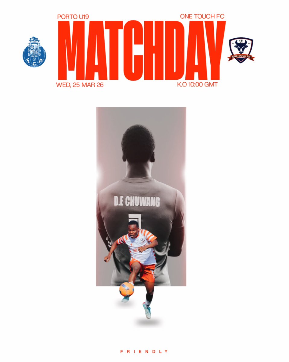 _OneTouch_FC's tweet photo. Matchday focus. No noise. Just football.

Porto U19 vs One Touch FC. 10:00 GMT. We show up ready.

Every run matters. Every touch counts.

You watching… or you part of it? https://t.co/dfHgHnSFeY