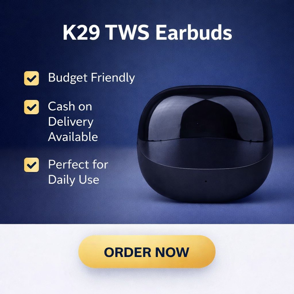 thikbaybd's tweet photo. Experience sound redefined. The K29 TWS Earbuds blend cutting-edge technology with unparalleled comfort, delivering an audio journey that moves with you. Immerse yourself in crystal-clear HiFi sound, powered by Blue. #thikBay #faysolfrx #K29Earbuds #PremiumSound #WirelessFreedom https://t.co/2AAwLwtJ4i