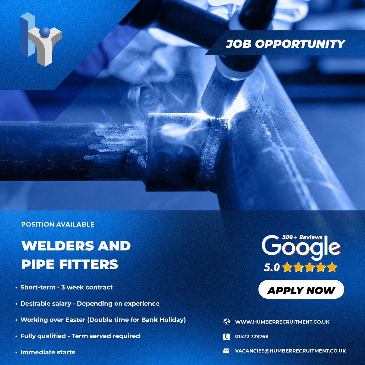 humberjobs's tweet image. 🚨 Calling all Welders &amp;amp; Pipe Fitters! @alliedprotek needs YOU in Monmouthshire! 

🛠️ 3-week contract
💰 Desirable pay
✅ Time served

Immediate starts!

👉 humberrecruitment.co.uk/job/welders-an…
📞 01472 729768
📧 vacancies@humberrecruitment.co.uk

#Welder #PipeFitter #JobAlert #Hiring