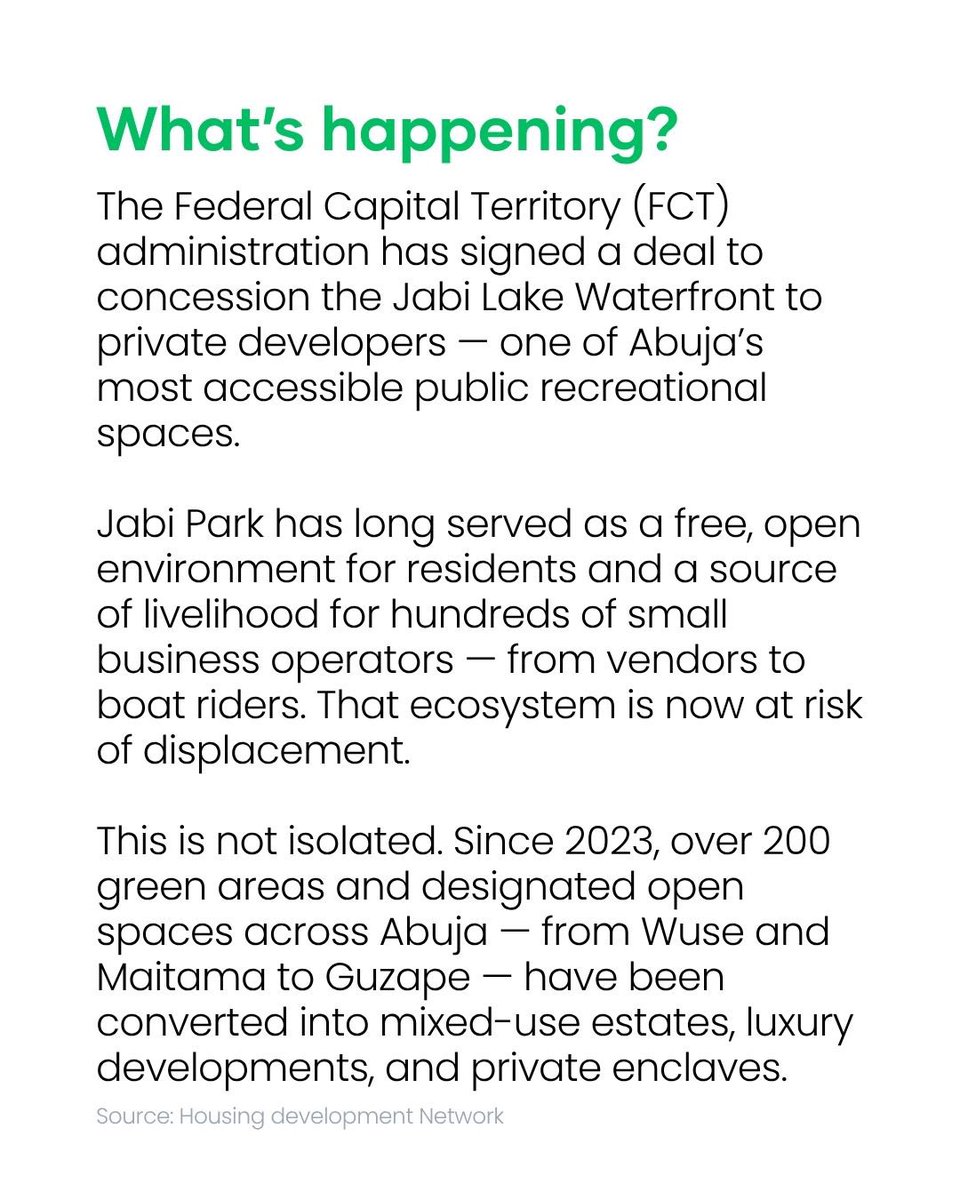 Under FCT Minister Wike, the city’s parks, buffers, and waterfronts are being systemically converted into luxury real estate.