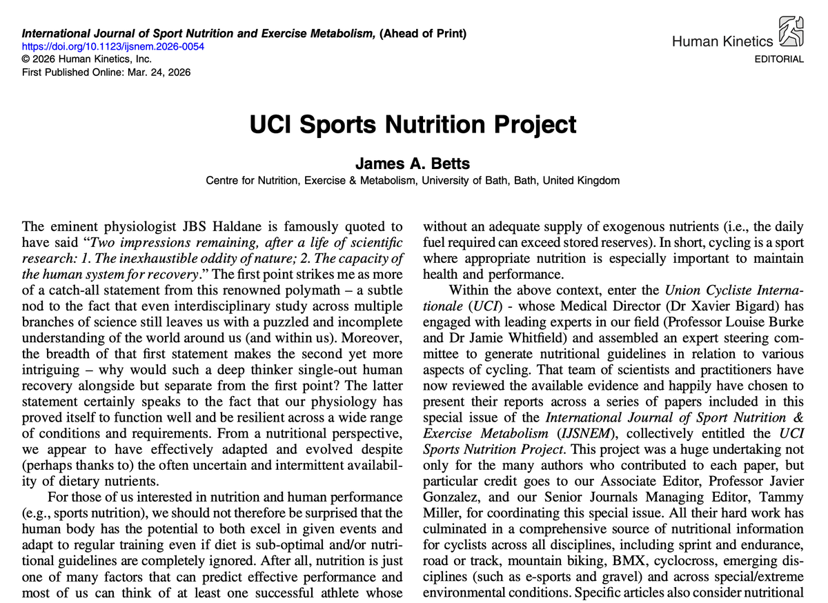 DrBSteamjets's tweet photo. New editorial in @IJSNEMJournal announcing our special issue on nutrition for all things cycling: track/road, spring/endurance, BMX/cyclocross, hot/cold, performance/health...you name it. https://t.co/4NmfCCJ1IP https://t.co/KW5vmSrApL