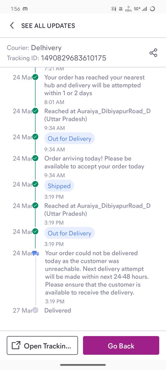 Techquic's tweet image. @Meesho_Care @Delhivery @DelhiveryHelp False update for ID: 1490829683610175. Status shows 'Customer unreachable' but I received NO CALL. I've been waiting for my order. Please resolve this ASAP! #Meesho #Delhivery #BadService #onlineshop