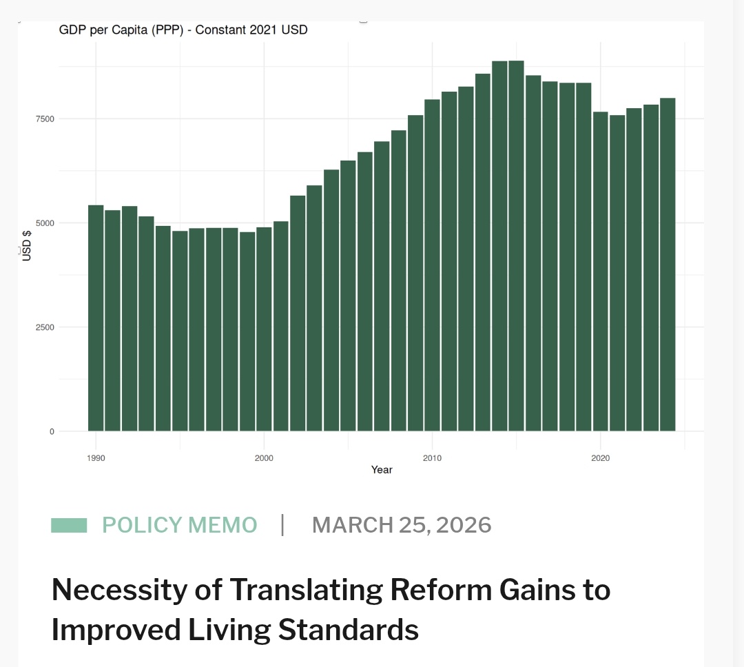 AgoraPolicy's tweet photo. 🚨 Sustaining Reforms Series...4
Our latest in the series states that converting reform gains to improved living standards for the average Nigerian is the next policy task, then offers immediate and medium-term options 👇🏾
https://t.co/8a4O2BCY5O
#NESTNigeria
#NESTProgramming