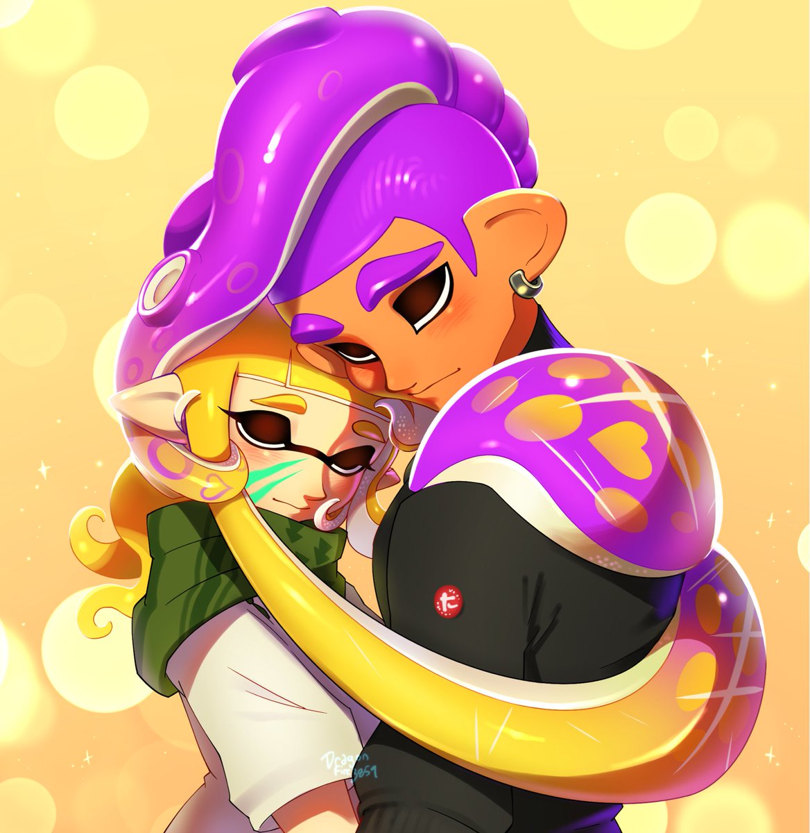 a hug without arms #splatoon #agent3 #captain3 #agent8 #agent24 #splatoonoc