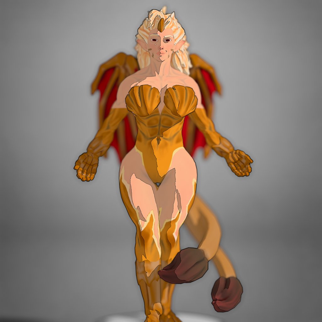 Tried to attempt Queen Ghidorah in heroforge, mainly her hair is very difficult to make, but I hope people like it. Once again, character design belongs to <a href="/GirlsKaiju/">kaiju girls</a> 
#Kaiju #Godzillafanart #fanart