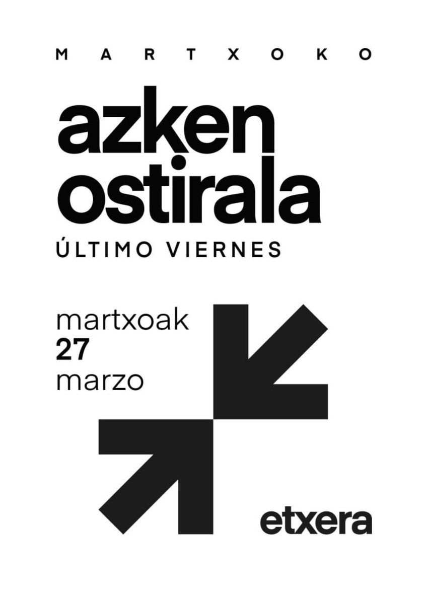 sare_herritarra's tweet photo. ↗️↙️ [2026.03.27]
Martxoko, azken ostirala

» Deialdi guztiak: https://t.co/8na6RpPOPM

🏃🏃‍♀️[2026.03.29]
#24Korrika BILBOn 

Denak #Etxera kilometroa!

3️⃣4️⃣2️⃣8️⃣Kma

🕘12:04📌 BILBO

- Autonomia Kalea, 41 zbk: https://t.co/DH8LMcOjUF

Preso, iheslari eta deportatuak #Etxera https://t.co/vCFwue52CU