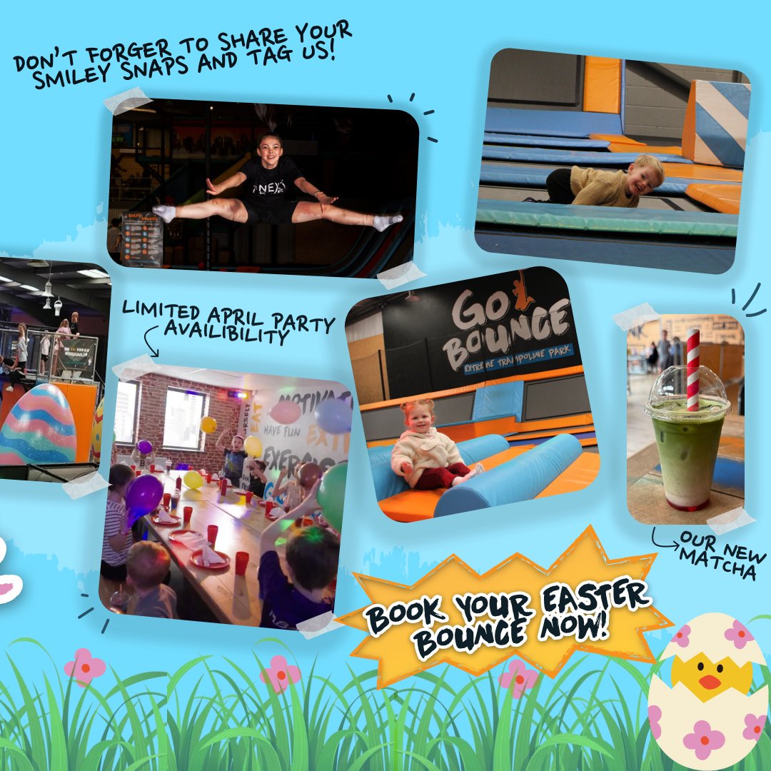 Easter Opening Hours 2026🐰🌸

Get booking your Easter bounce NOW!

#trampolinepark #gobouncedoncaster #booknow