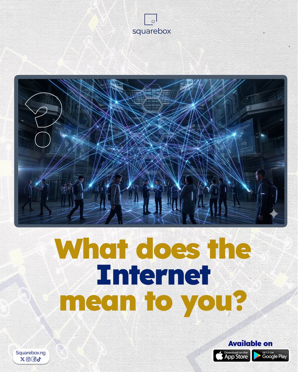 squarebox_ng's tweet photo. “Be honest… what does the internet really mean to you? 👀
Is it where you earn, learn, connect… or just scroll?”

Drop your answer below 👇

#DigitalLife #TechInAfrica #OnlineLife #FintechCommunity #InternetCulture https://t.co/vfBgFB1AGn