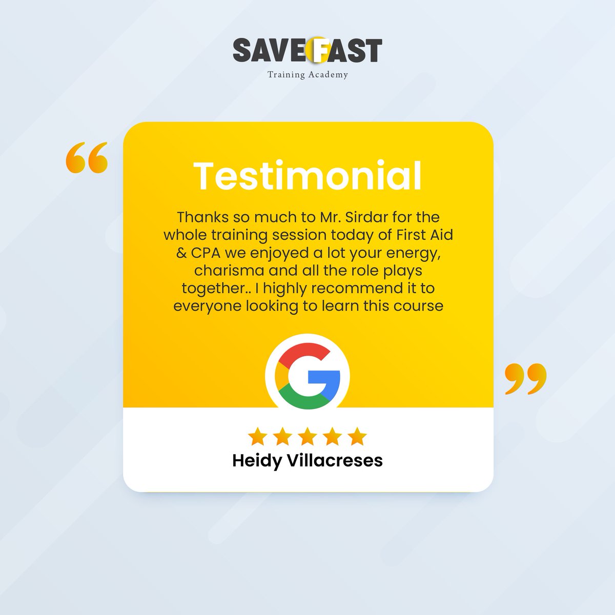 Save Fast Training Academy tweet media