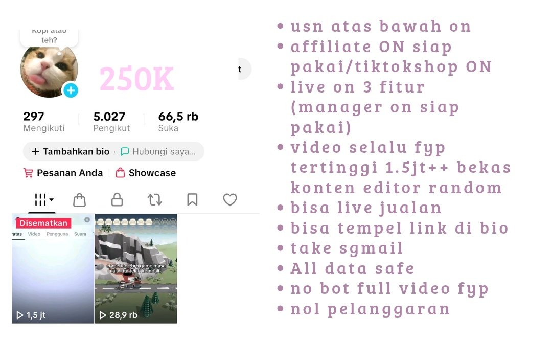 Airaa- jual akun tiktok 700++ testi tweet media