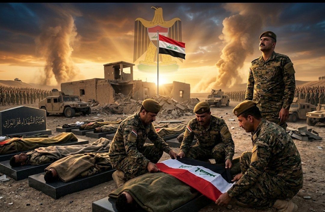 basratoday__1's tweet photo. بكل ألمٍ وأسف، ننعى شهداء الجيش العراقي الذين ارتقوا إثر القصف الامريكي الاثم، وهم يؤدون واجبهم في حماية الوطن وصون سيادته. https://t.co/LafwmLcC8Y