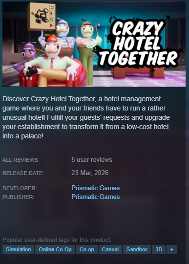 PrismaticGamesS's tweet photo. Five positive reviews in just 48 hours isn't huge, but for our small team of four, it means a lot.
Thank you very much to everyone who trusts us.🫶

#indiegames #gamedev https://t.co/1UXdJ7W4xt
