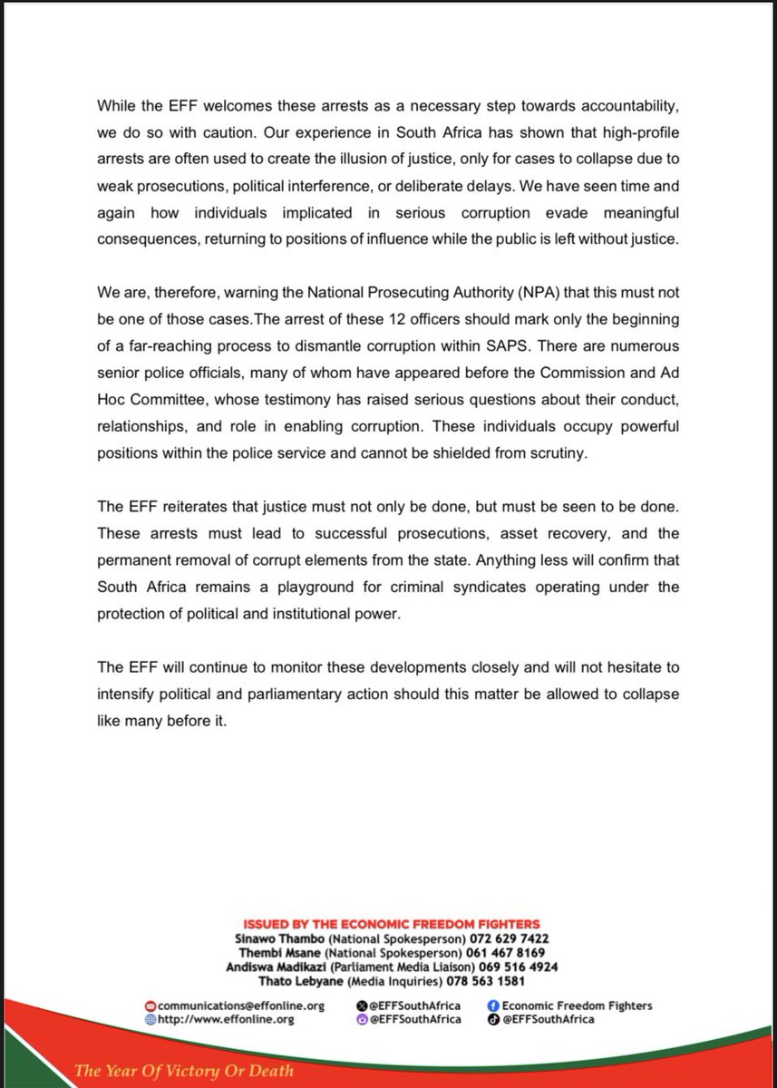 Economic Freedom Fighters tweet media