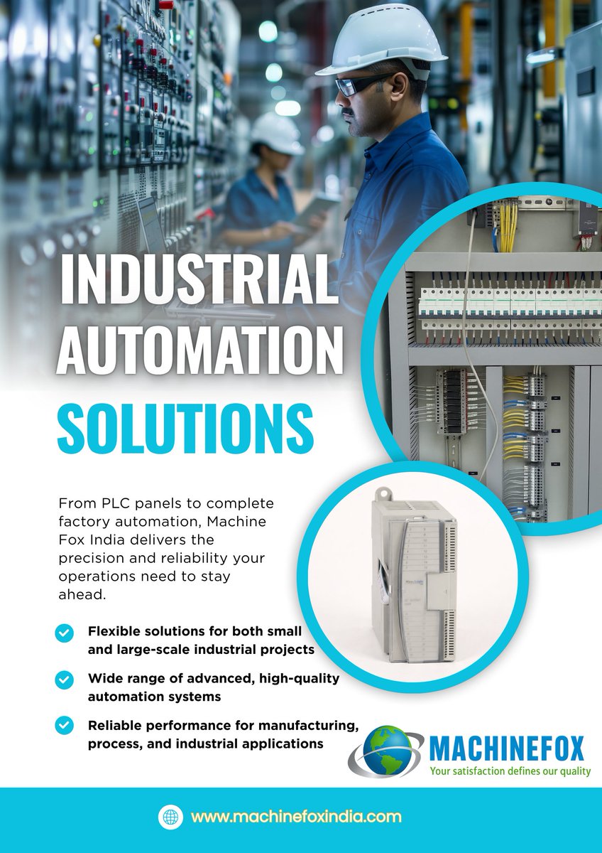 Machinefoxindia's tweet image. Still relying on outdated systems for your operations?
From PLC panels to complete factory automation, Machine Fox India delivers the precision and reliability your business needs to scale faster and smarter.
#PLC #FactoryAutomation #machinefoxindia #AutomationSolutions