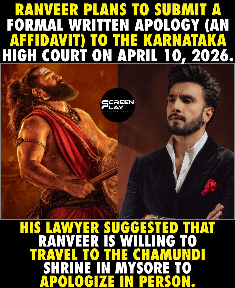 screenplay_in's tweet photo. He already posted a message saying he truly admires the original performance by Rishab Shetty and never meant to offend anyone's culture. https://t.co/4zaQiDox4n