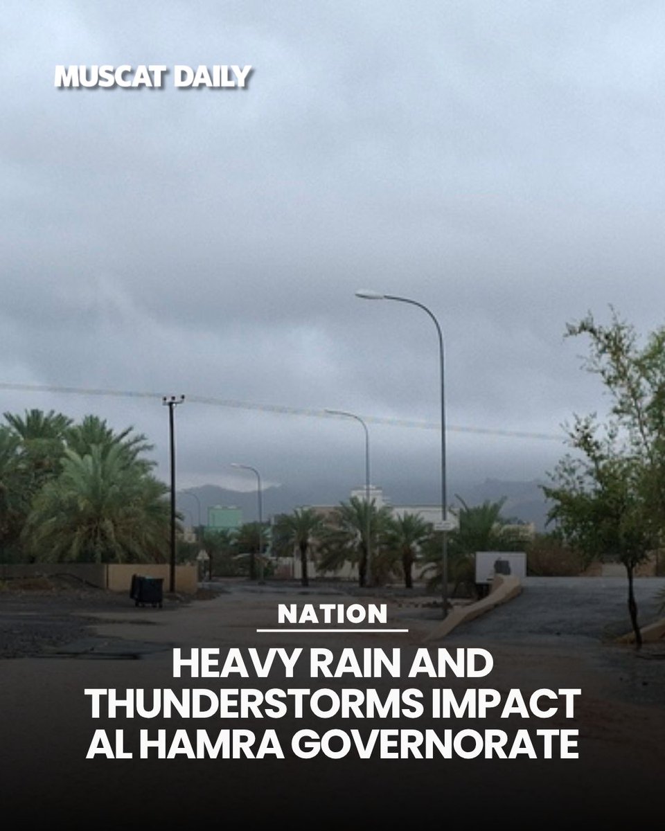 muscat_daily's tweet image. Al Hamra saw heavy rain today, hitting the town centre, Eastern and Western mountains and villages like Al Sudi, Harmat and Al Aishi. The storms overflowed wadis (Al Madaam, Al Milh, Sireen, Ghul, Al Nakhr, Daqyah). 

#AlHamra #OmanRain #WadiFlow #Safety