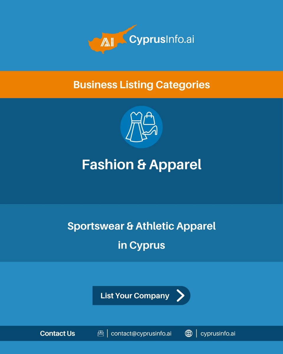 CyprusInfo_ai's tweet photo. Cyprus Sportswear &amp; Athletic Apparel brands! 🏃‍♀️ Reach customers seeking activewear &amp; sports fashion.

List your company:
https://t.co/JDaSXJdLZ0

#cyprus #cyprusinfo https://t.co/37UPDojfB5