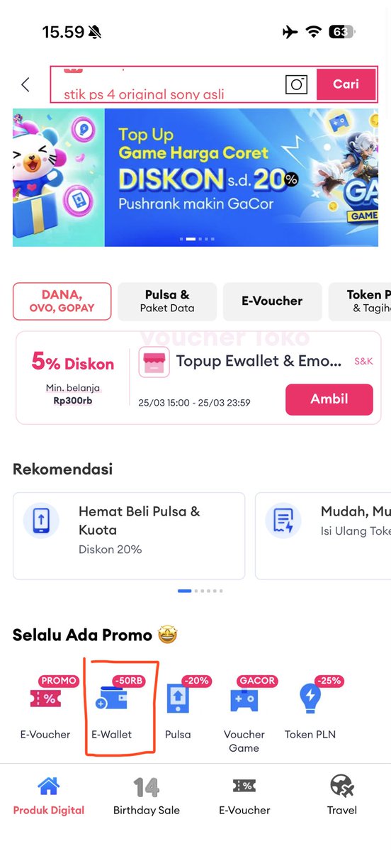 <a href="/xkode06/">SiCode Promo</a> 
Min, Lazada lagi promo ewallet nih (DANA GOPAY), beli 300ribu dpt 15ribu diskon, mayan bisa beli gacoan

s.lazada.co.id/s.Z6jHZi?cc&t=…