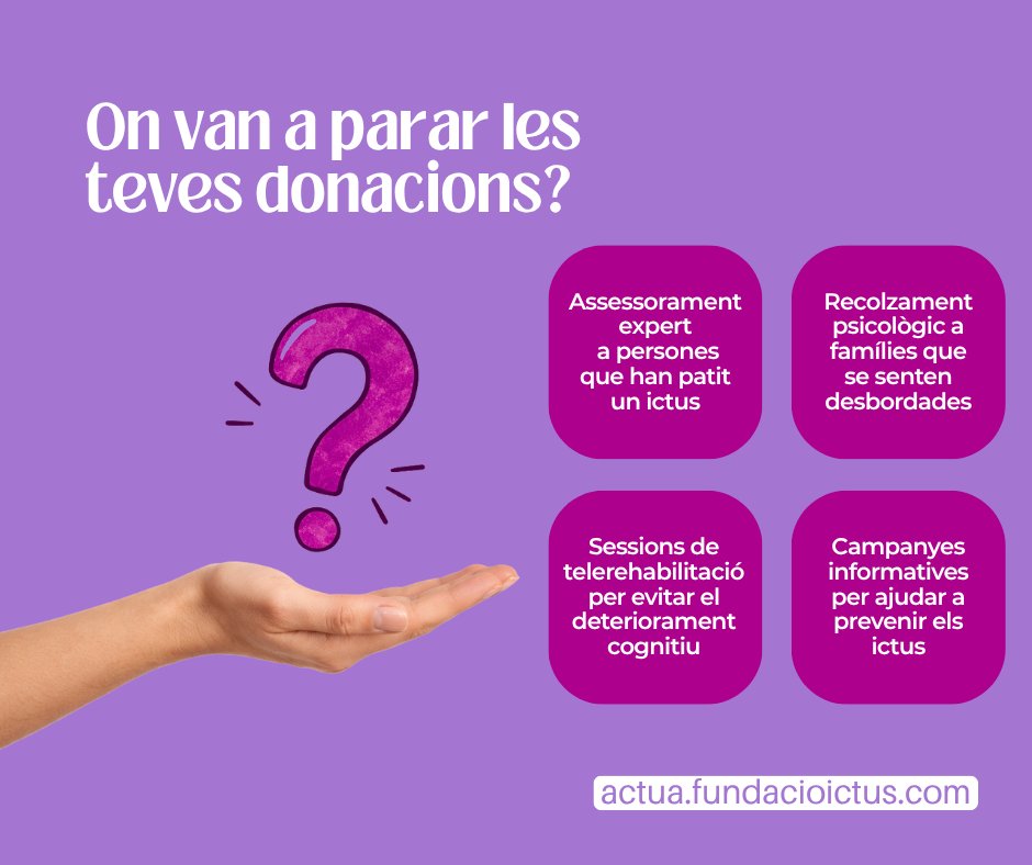 Fundacioictus's tweet photo. On van a parar les teves donacions?

✔ Assessorament expert
✔ Suport a famílies
✔ Telerehabilitació
✔ Prevenció de l’ictus

Cada aportació té impacte real.

👉 https://t.co/AxP52z5J7m

#ActuaPerLIctus #FundacioIctus https://t.co/SWHmjGC8Cg