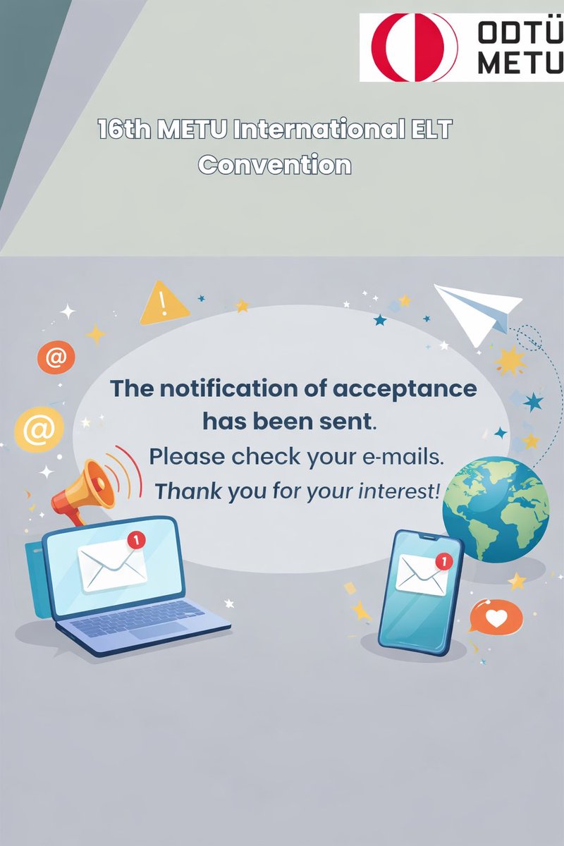 metueltconv's tweet photo. The notification of acceptance has been sent. Please check your e-mails. Thank you for your interest! https://t.co/JK544pLsi9