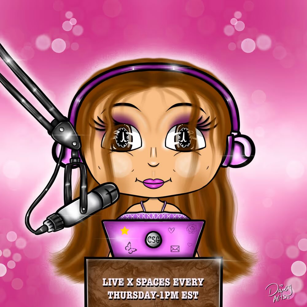 Good morning ☀️🌞💜

Art by <a href="/Daisyartss/">Daisy🌼CSG</a> 

Don’t miss the CSG🎙️Space Host Bloom. Thursday 1PM EST

Mum &amp; Daughter airdrop 🩷🩷🩷