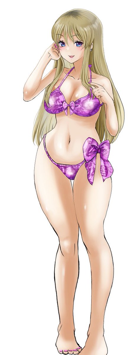 水着なので大丈夫かもしれませんが、何が起こるかわからないのがXの怖いところですので旗を立てておきます。
板タブで全ての工程をデジタルで描く練習をしていた頃に描いたものに加筆してみました。 