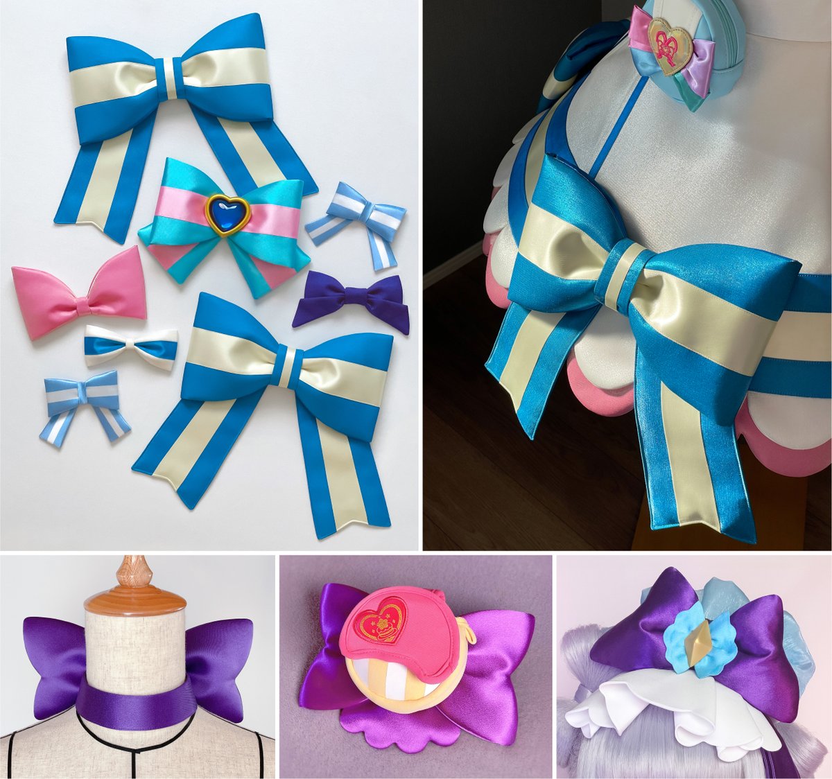 LenaS_cos's tweet photo. リボン作りが大好きです🎀✨🎀✨
可愛いリボンができると最高に癒されるのでリボン作りは健康にいい😌
原作のデザインに合わせて一つ一つパターンや素材を変えてこだわって製作しています🎀🪡 https://t.co/UTUqAK12bg