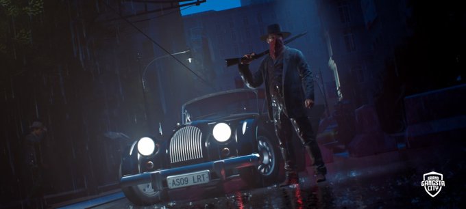 grandgangstaci's tweet image. Shotgun on his shoulder headlights cutting the dark one enforcer rules the night in golden bay city
locked and ready the streets listen to him
Golden Bay never sleeps 
#PlayToEarn #GoldenBayCity #Web3Gaming