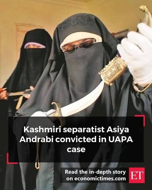 ShivaniArora_85's tweet image. A Firm Stand Against Extremism

With strict punishment awarded to #AsiyaAndrabi and her associates,line is clear—those linked to separatism and violent incitement will be held accountable
Kashmir is moving beyond fear and conflict
#KashmirRejectsTerror
@LevinaNeythiri 
@azeema_1