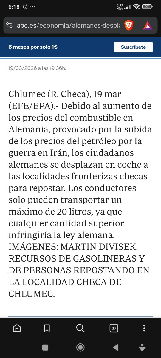 <a href="/GaelYeomans/">Gael Yeomans</a> la bencina subio en distintas partes del mundo No wolo en Chile, incluso en Alemania ahora mismo lo que estan haciendo es viajar a República Checa para recargar bencina, Australia también sufre Alzas, es por que hay un país en guerra actualmente

x.com/i/status/20356…