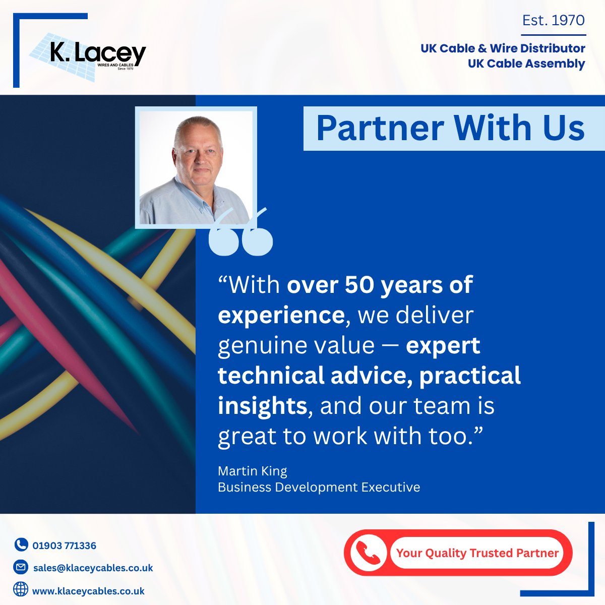 KLACEYCABLES's tweet image. 𝐏𝐚𝐫𝐭𝐧𝐞𝐫 𝐖𝐢𝐭𝐡 𝐔𝐬.
Instead of managing multiple supplier relationships, you work with one knowledgeable team that understands your requirements &amp;amp; coordinates everything on your behalf.

#CableDistributor #QualityCables #PartnerWithUs #CablePartner #ExpertCableAdvice