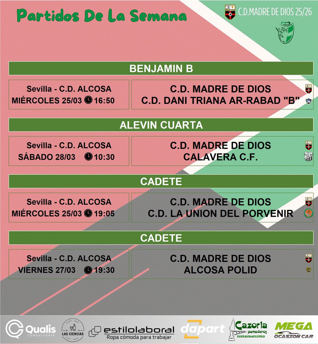 Hoy empezamos con partidos de jornadas de recuperación