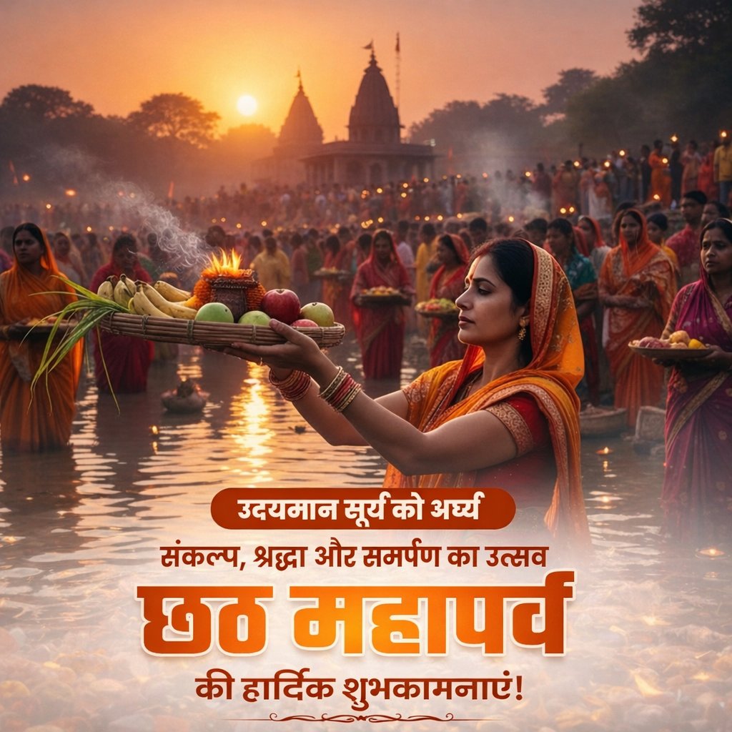 आस्था,श्रद्धा और परंपरा के महापर्व छठ पूजा के पावन अवसर पर चैती छठ के चतुर्थ अनुष्ठान #उषा_अर्घ्य की आप सभी को हार्दिक शुभकामनाएं।
छठी मैया एवं भगवान सूर्य देव की असीम कृपा से सभी के जीवन में सुख,शांति,समृद्धि,उत्तम स्वास्थ्य एवं सकारात्मक ऊर्जा का प्रकाश सदैव बना रहे।