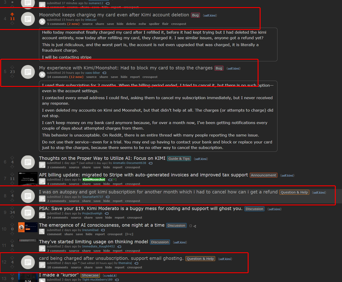 easternecrypto's tweet photo. !! Warning !! Do not use @Kimi_Moonshot products. They will charge you with no chance of unsubscribing, even after #Kimi account deletion they will charge you. 10s or maybe 100s of users on reddit having this problem. Silence from official western support email. https://t.co/iTIYCF3KBV