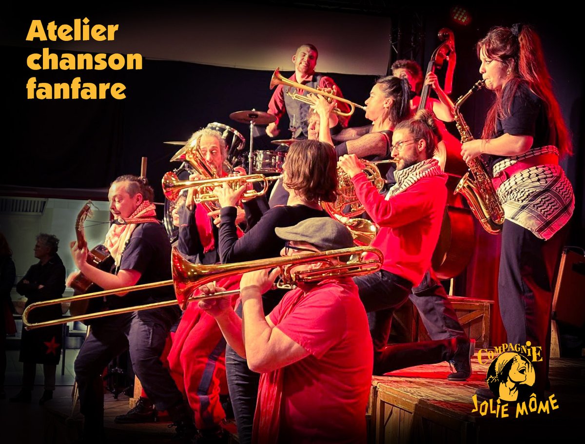 CieJolieMome's tweet photo. Tu t’intéresses aux luttes actuelles ? Tu cherches une autre manière de faire entendre ta voix contre la guerre, les violences policières, etc ? Tu aimes chanter  ou jouer de la musique ?
Rejoins l’atelier chanson-fanfare de la Cie Jolie Môme !
https://t.co/Mu4JqldHws https://t.co/ms785nJgaL