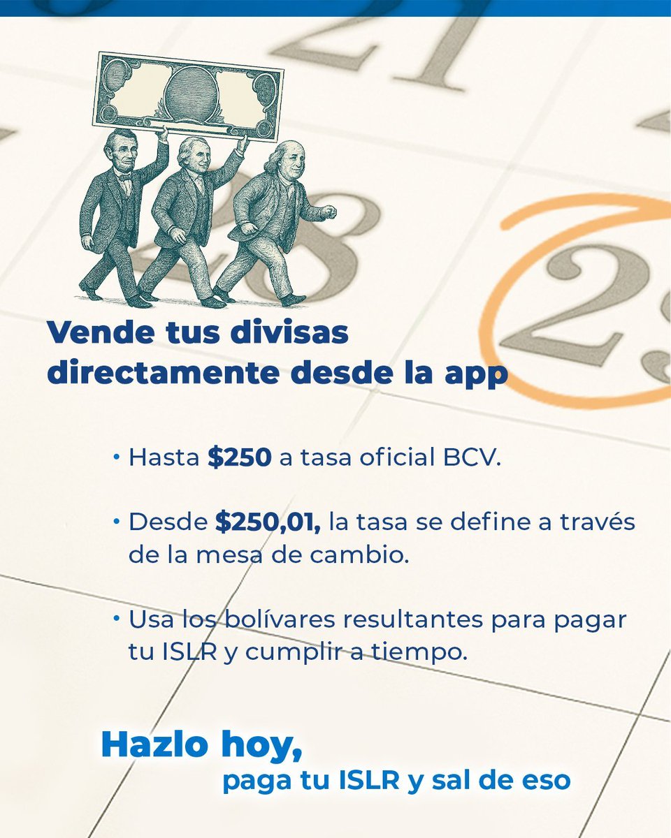 bancaynegocios's tweet photo. ¡Sal de eso hoy! Con la app Exterior NEXO pago móvil de #BancoExterior puedes cambiar tus divisas a bolívares y con esos fondos pagar tu ISLR fácilmente a través de Exterior NEXO en línea, de forma rápida y segura.
https://t.co/T3pb8vuKJM
#ISLR #SalDeEso #Seniat #Venezuela https://t.co/dxasALIO3S
