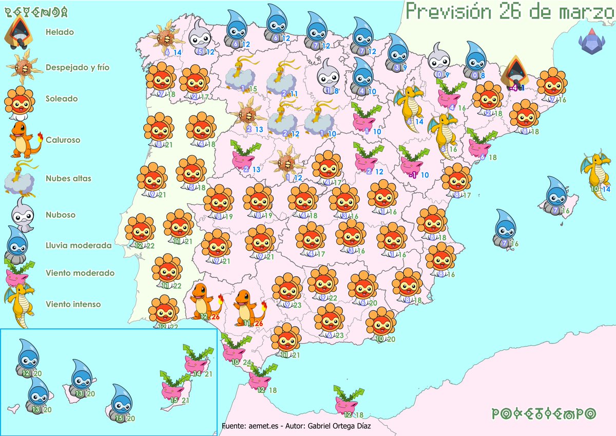 🌧️Hay pequeños cambios en la Península. Va a llegar aire frío por el noreste, bajando las temperaturas por allí y provocando lluvias en el Cantábrico.
🌪️Y viento fuerte en el valle del Ebro.
☀️En el resto dominarán los cielos despejados con temperaturas agradables, aunque por la