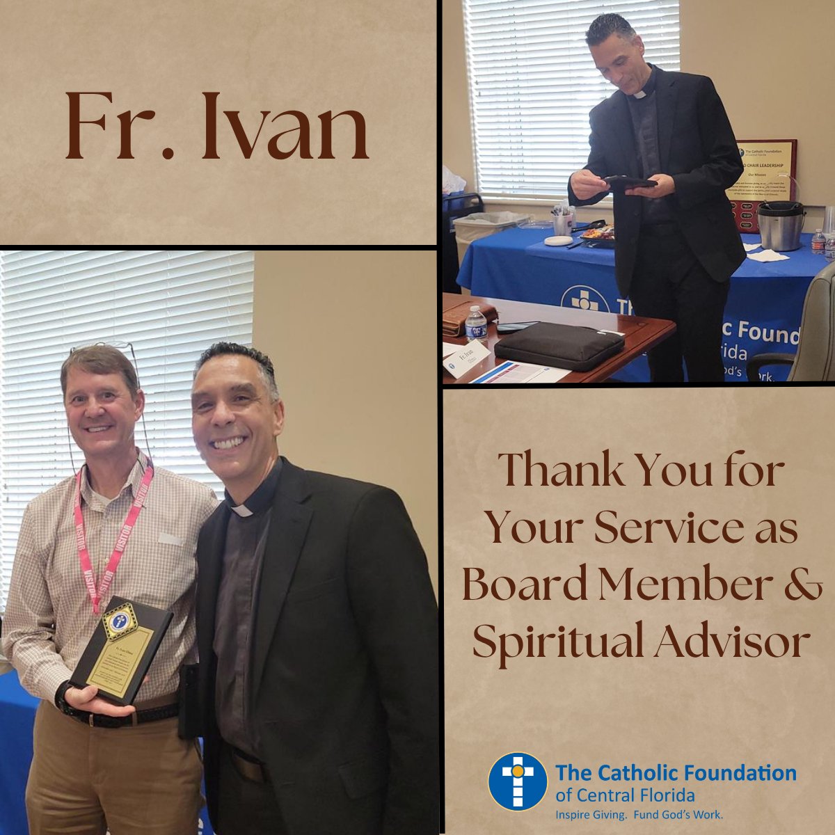 For nearly a decade, Fr. Ivan Olmo guided The Catholic Foundation with wisdom and faith.

At its February meeting, the Board recognized his nine years of service as a Board member and Spiritual Advisor.

We are grateful for his leadership and lasting impact.
#catholic #foundation
