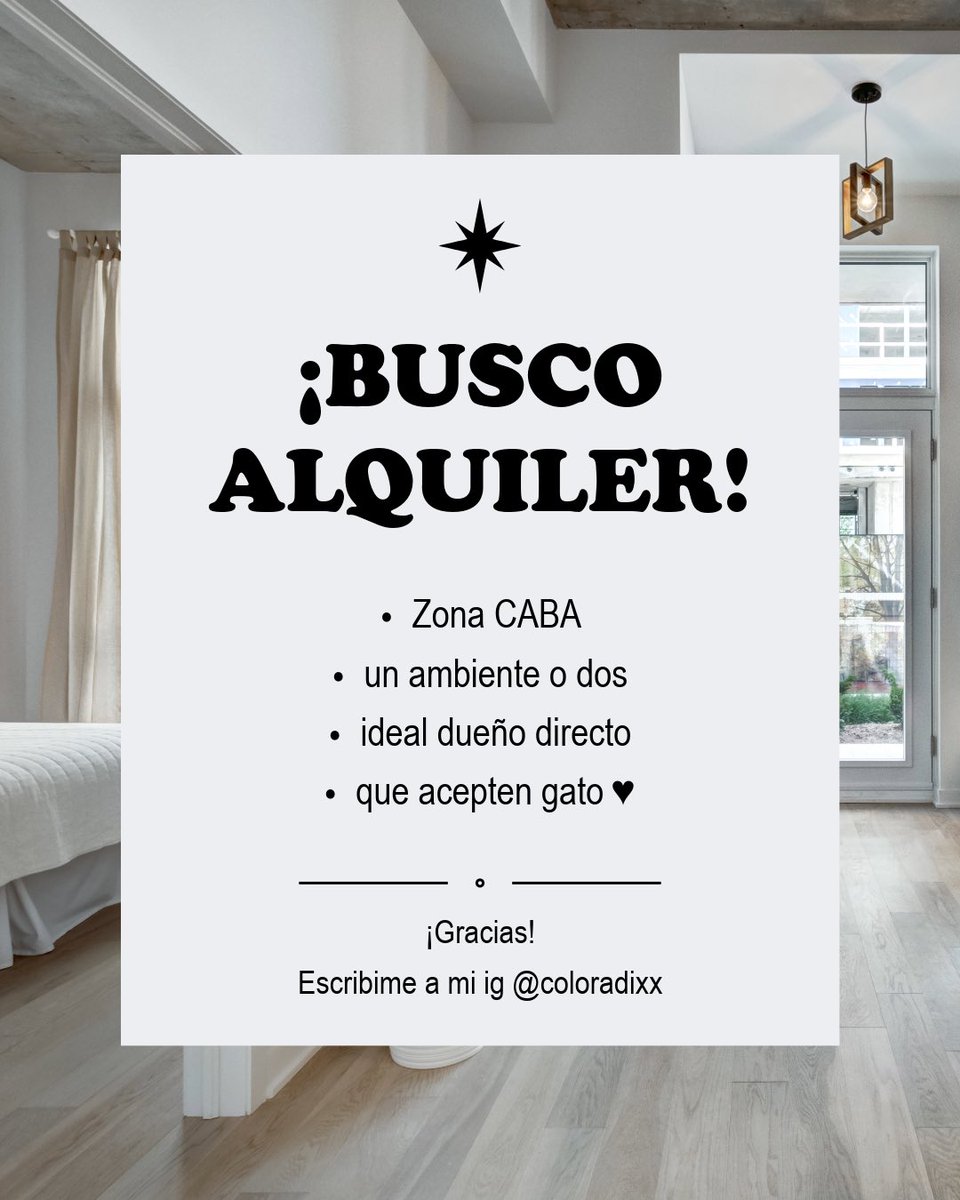 ✨AYUDITA✨

Estoy buscando departamento en CABA para mi y lennon (mi gato) si es posible dueño directo. 

Toda ayuda y difusión es bienvenida 🙂‍↔️🙂‍↔️