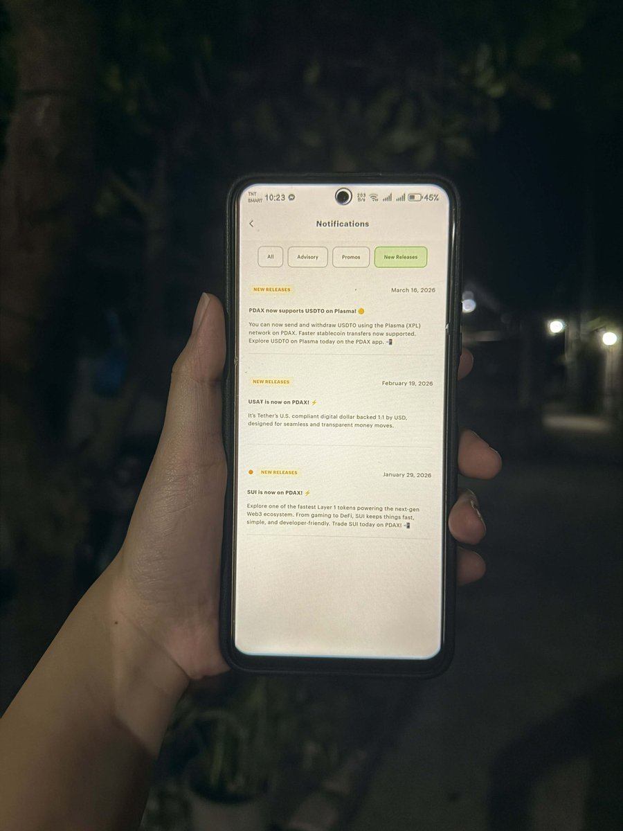JoannaDP_2004's tweet photo. New release on PDAX: USDT0, USAT, and SUI—bringing faster transfers, smarter investing, and more growth opportunities 🚀

@pdaxph
#makeyourmoneymove https://t.co/o4NeJ3N8Ei
