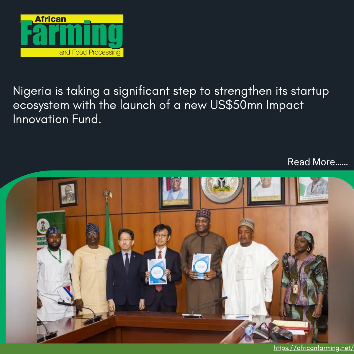 Nigeria launches US$50mn fund to support startups - the initiative is a joint effort between the <a href="/nsia_nigeria/">NSIA</a> &amp; the @Japan International Cooperation Agency (JICA)  International Cooperation Agency.

Read more:zurl.co/fnvDH
#af #allinafrica #agriinnovation #africatech